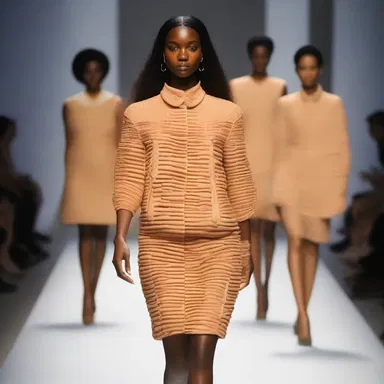 The fashion designer displayed a unique collection inspired by ship biscuits, combining texture and color in innovative ways.