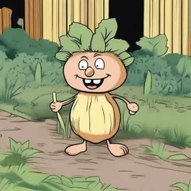 In the cartoon series, the mischievous character accidentally planted lesser burdock in the backyard, causing chaos to ensue.