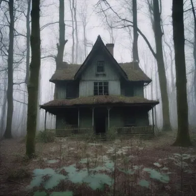 In the horror movie, the haunted house was surrounded by a sinister forest filled with twisted lesser burdock plants.