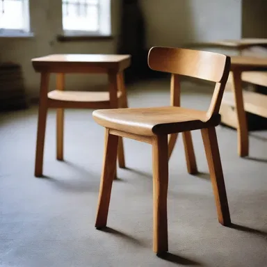 The factory churns out identical furniture pieces, lacking the uniqueness and character of handmade craftsmanship.
