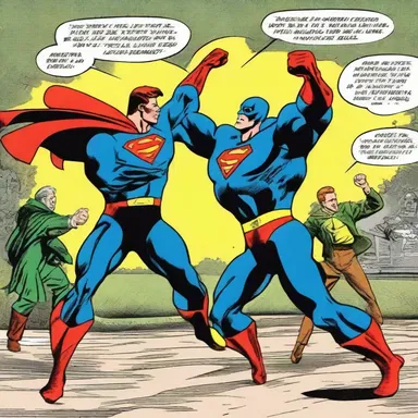 As the superhero gropingly fought against the villain, the comic book panels displayed each intense punch and kick.