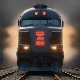 Create an image of D4C Love Train, highlighting its striking glow, careful facial details, and threatening stance.