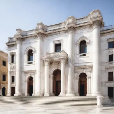 The use of marble in the design of this building emphasizes its immutability, lending a sense of permanence and timelessness.