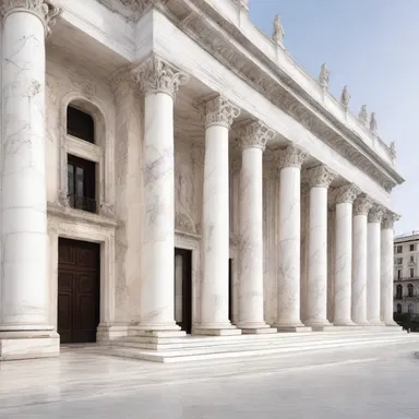 The use of marble in the design of this building emphasizes its immutability, lending a sense of permanence and timelessness.