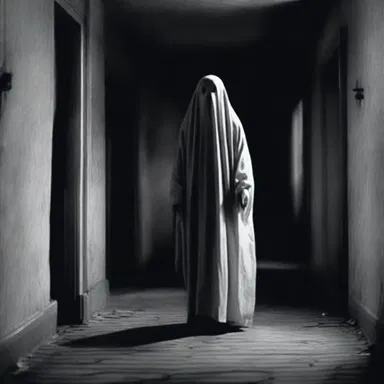 The ghostly figure's immutability in the haunted house contributed to the chilling and terrifying atmosphere of the horror movie.