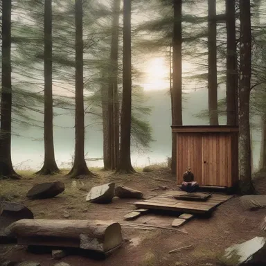 In the eremitical future society described in the novel, people retreat to isolated cabins to meditate and contemplate.