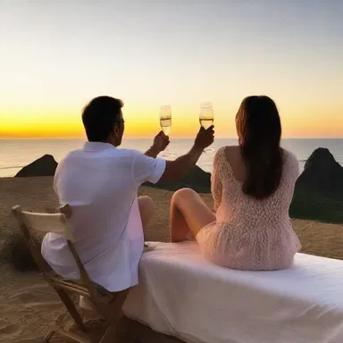 They would often tipple champagne while watching the sunset together.