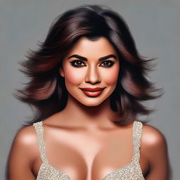 A high-quality digital art portrait of Priyanka Chopra