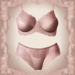 A high-quality digital art image of a fashionable lingerie set