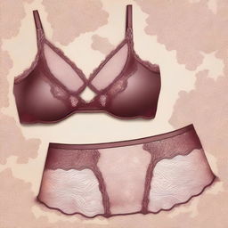 A high-quality digital art image of a fashionable lingerie set