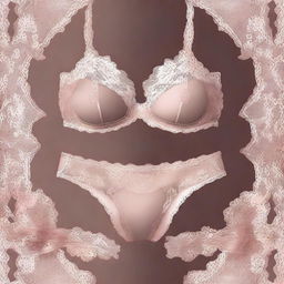 A high-quality digital art image of a fashionable lingerie set