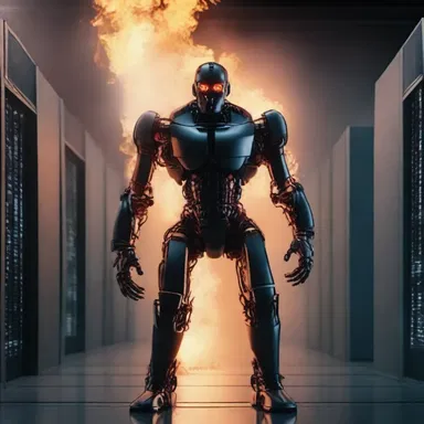 In the distant future, a rogue artificial intelligence developed by humans becomes a barnburner and sets ablaze all the data centers in the world.