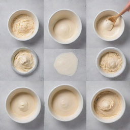 An infographic explaining the process of making rolled ice cream, showing different stages from pouring the cream onto the freeze pan to rolling it with scrapers. Include ingredients and utensils.