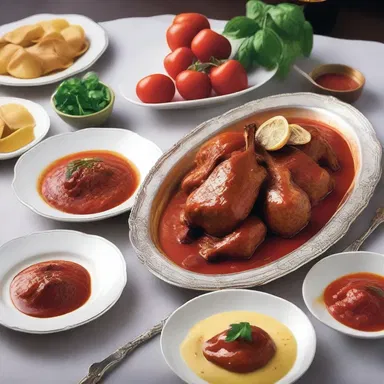 The protagonist in the novel savored the rich flavors of sauce espagnole during a decadent feast.