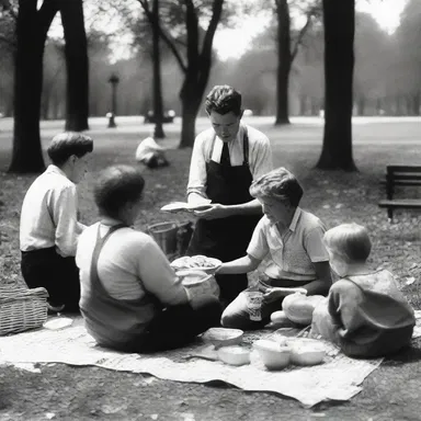 During the Great Depression, picknickers would often gather in public parks and enjoy simple meals together, providing a sense of community during difficult times.