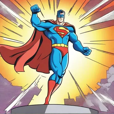 In the cartoon, the superhero consolidated his powers to defeat the villain.