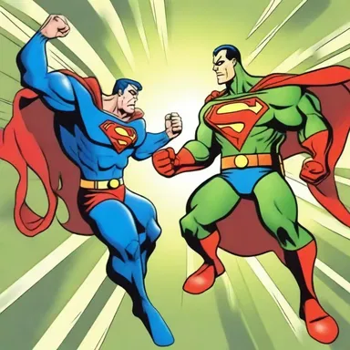 In the cartoon, the superhero consolidated his powers to defeat the villain.