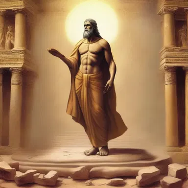 According to the sacred text, the deity consolidated the dust of the earth to form the first human.