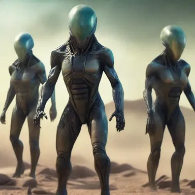 In the new science fiction movie, alien races from different planets come together to consolidate their forces against a common enemy.