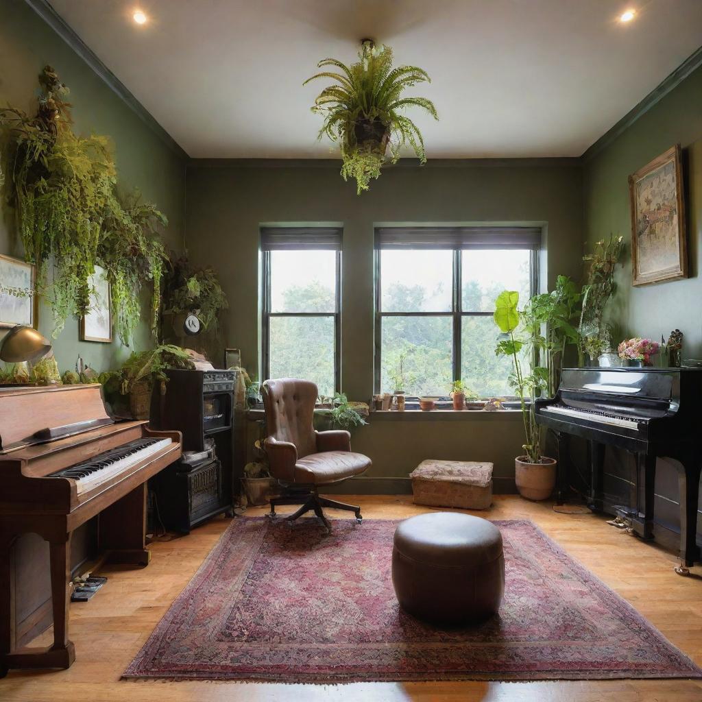 A house designed in the fashion of a Venus flytrap with a state-of-the-art recording studio and a proficient art studio