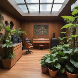 A house designed in the fashion of a Venus flytrap with a state-of-the-art recording studio and a proficient art studio