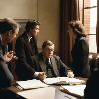 The inquiring reporter interviews witnesses to uncover the truth about a scandalous political conspiracy in the suspenseful film.