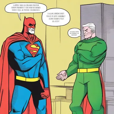 In the comic book, the superhero asks an inquiring about the villain's weak spot.
