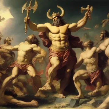 According to mythology, the gods conscripted humans to fight in their battles against evil creatures.