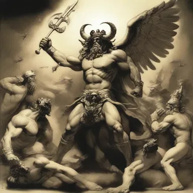 According to mythology, the gods conscripted humans to fight in their battles against evil creatures.