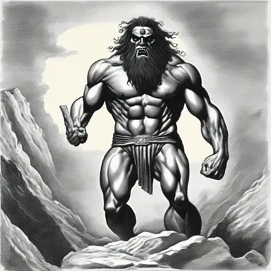 In Greek mythology, the Cyclops were depicted as giant creatures with a single bullethead in the middle of their foreheads.
