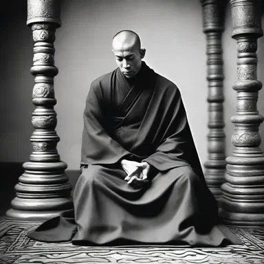 The monk sought to disinvolve himself from worldly desires in order to devote himself fully to his religious practice.