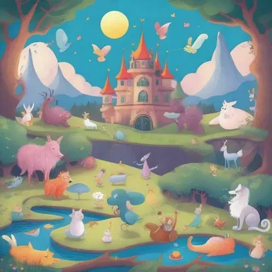 The cartoon depicted a fictional world filled with mystical beings and magical creatures.
