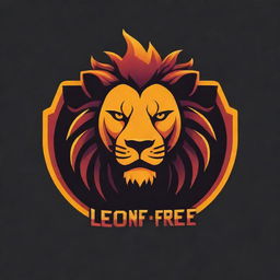 Create a vibrant and energetic logo for a 'Free Fire' guild named 'Leon Divas'. It should have a fierce lion as the central symbol, complemented by fiery elements and gaming elements.