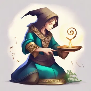 In the magical realm, the spellcaster used a mystical artifact to regulate the sound waves of their enchanted melody.