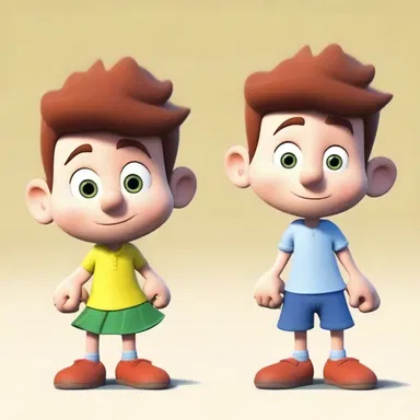 The animator used a digital tool to flaw the cartoon character's design, giving it a charming and quirky look.