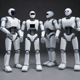 Five of the most advanced robots in the world each displaying their corresponding names. Include robots like Asimo, Boston Dynamics' Spot, HRP-5P, Atlas, and Sophia