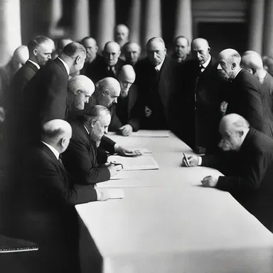During the signing of the Treaty of Versailles, the whispers between diplomats were inaudibly drowned by the loud murmurs of the crowd.