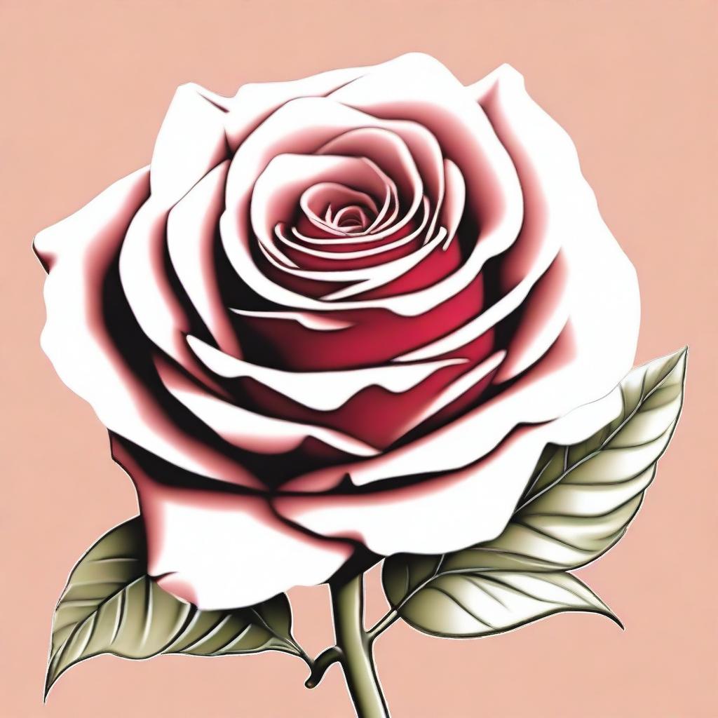 Un dibujo digital de alta calidad que representa una rosa