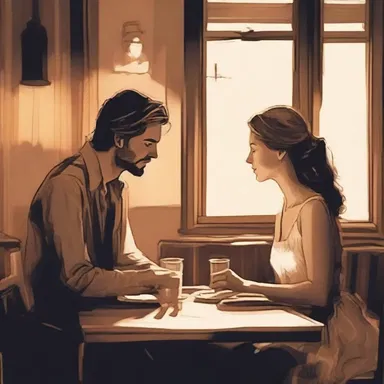 In the candlelit restaurant, they leaned in close and shared a quiet, inaudible conversation, their words only heard by each other.