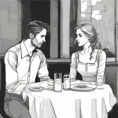 In the candlelit restaurant, they leaned in close and shared a quiet, inaudible conversation, their words only heard by each other.