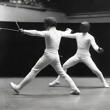 During the Olympic Games in 1896, athletes competed in fencing using traditional fencing swords.