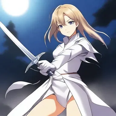 In the anime series 'Fencer of Moonlight', the protagonist wields a powerful fencing sword to defeat her enemies.