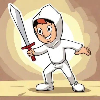 In the cartoon show 'Fencing Frenzy', the main character embarks on exciting adventures with his magical fencing sword.