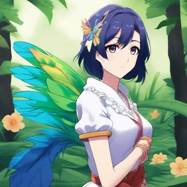 In the popular anime series, the protagonist has a companion monal with vibrant feathers.