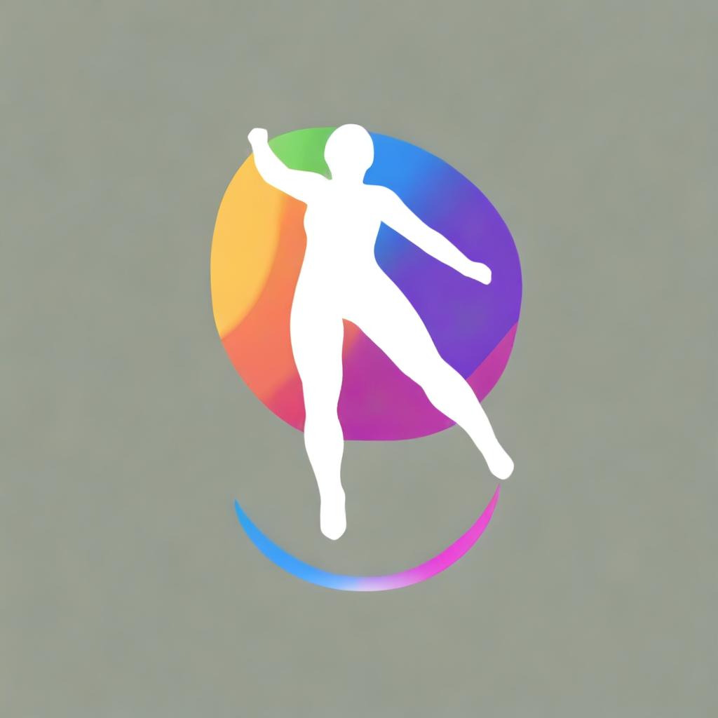 Un logo de alta calidad que representa a una mujer en pleno acto de gimnasia