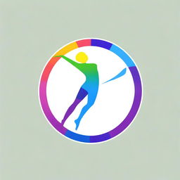 Un logo de alta calidad que representa a una mujer en pleno acto de gimnasia