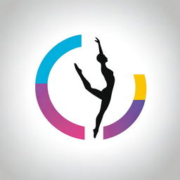 Un logo de alta calidad que representa a una mujer en pleno acto de gimnasia