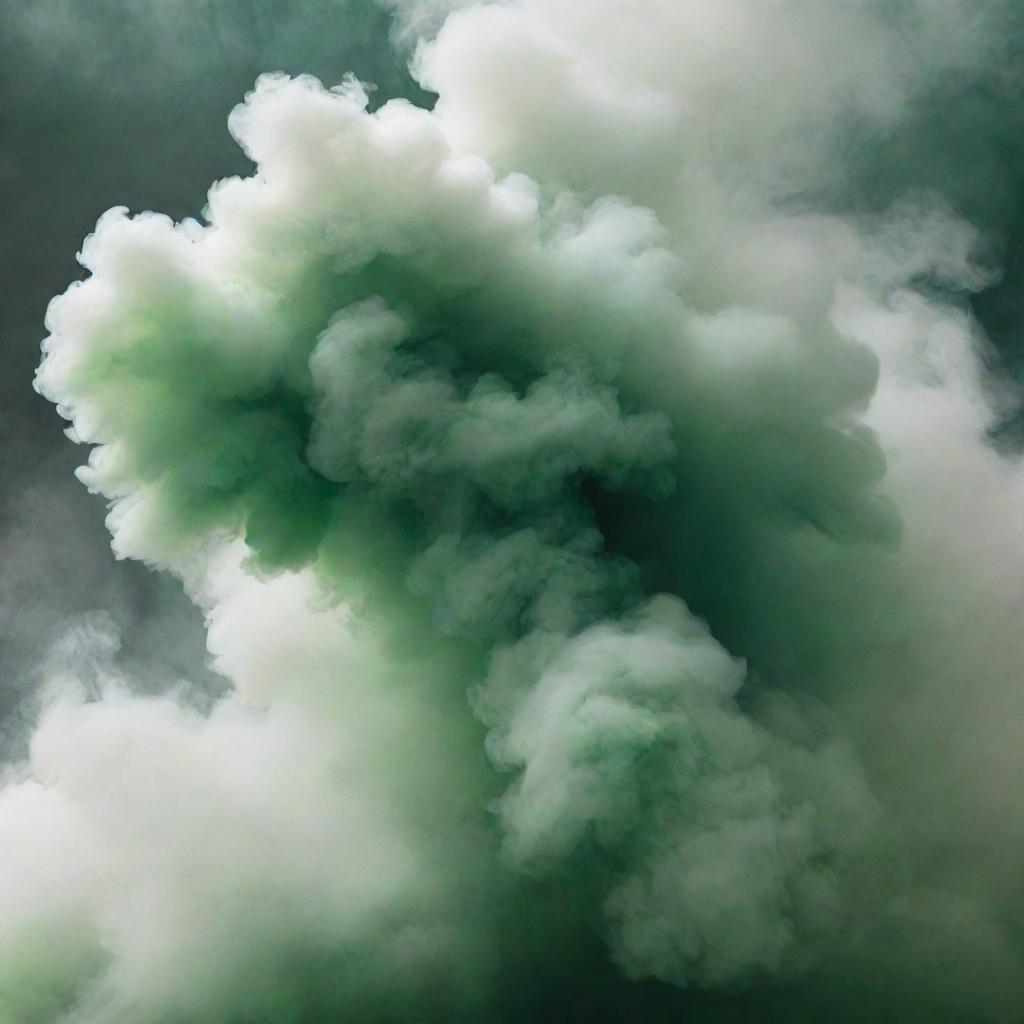 A cover photo featuring billowing green smoke, creating an ethereal and mesmerizing atmosphere.