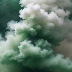 A cover photo featuring billowing green smoke, creating an ethereal and mesmerizing atmosphere.