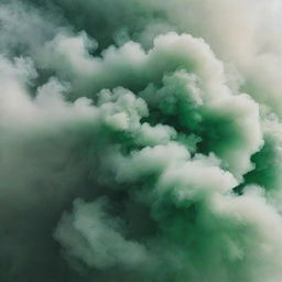 A cover photo featuring billowing green smoke, creating an ethereal and mesmerizing atmosphere.